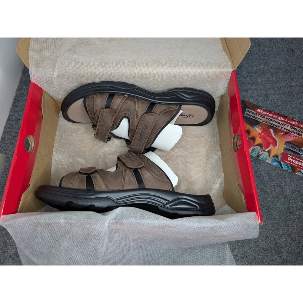 Propet Vero Slide Men's Size 10.5 X (3E) Brown Casual Sandals MSV003LBRNX-10H‎